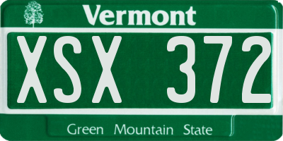 VT license plate XSX372