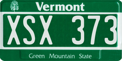 VT license plate XSX373