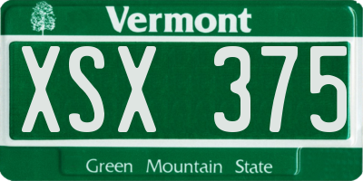 VT license plate XSX375