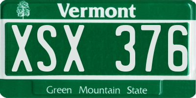 VT license plate XSX376