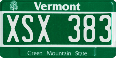 VT license plate XSX383