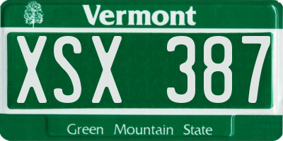 VT license plate XSX387