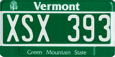 VT license plate XSX393