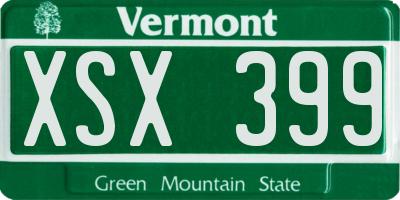 VT license plate XSX399