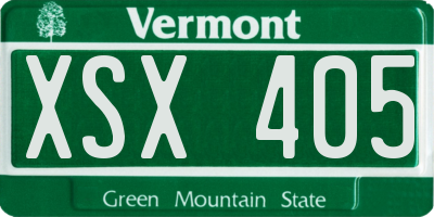 VT license plate XSX405