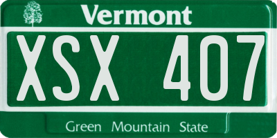 VT license plate XSX407