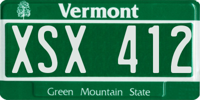 VT license plate XSX412