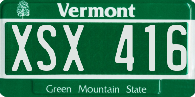 VT license plate XSX416