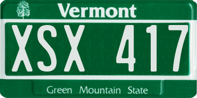 VT license plate XSX417