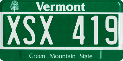 VT license plate XSX419