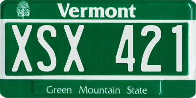 VT license plate XSX421