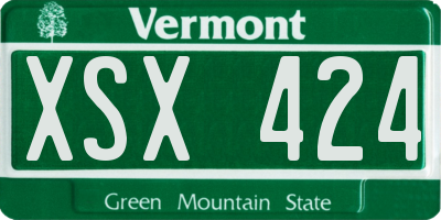 VT license plate XSX424