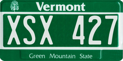 VT license plate XSX427