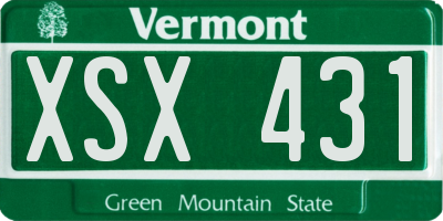 VT license plate XSX431