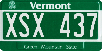 VT license plate XSX437