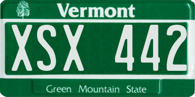 VT license plate XSX442