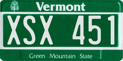 VT license plate XSX451