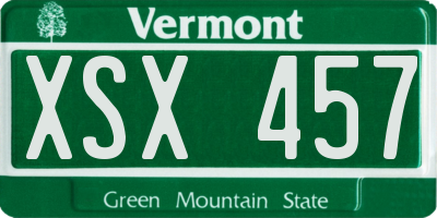 VT license plate XSX457