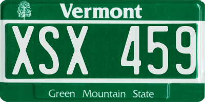VT license plate XSX459
