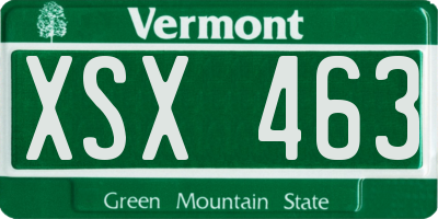 VT license plate XSX463