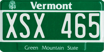 VT license plate XSX465