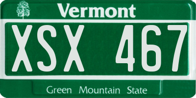 VT license plate XSX467