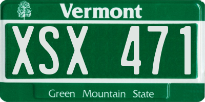 VT license plate XSX471