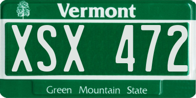VT license plate XSX472