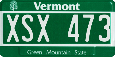 VT license plate XSX473