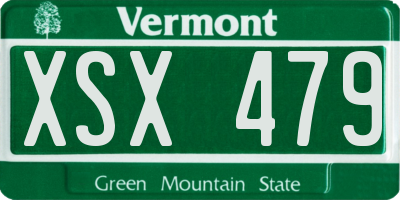 VT license plate XSX479