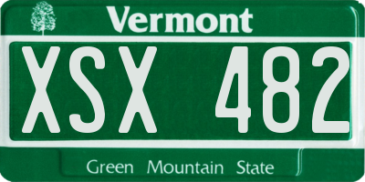 VT license plate XSX482