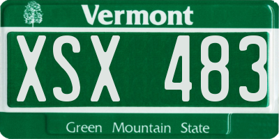 VT license plate XSX483