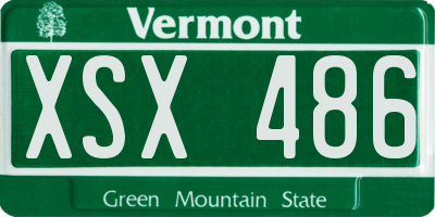 VT license plate XSX486
