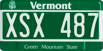 VT license plate XSX487