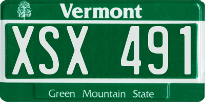 VT license plate XSX491
