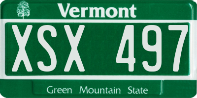 VT license plate XSX497