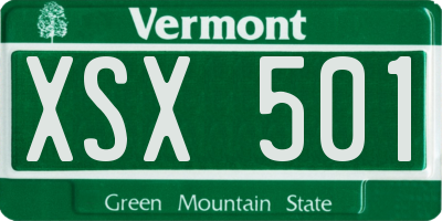 VT license plate XSX501