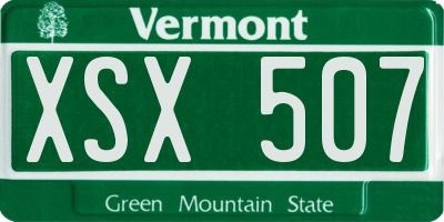 VT license plate XSX507
