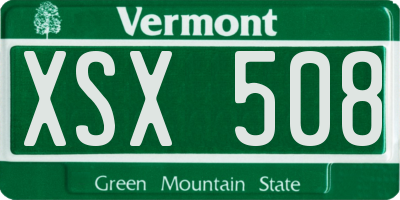VT license plate XSX508