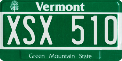 VT license plate XSX510
