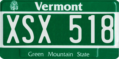 VT license plate XSX518