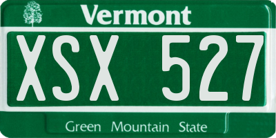 VT license plate XSX527
