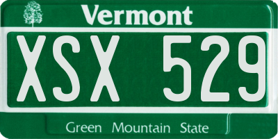 VT license plate XSX529