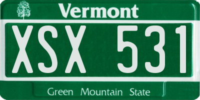 VT license plate XSX531