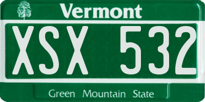VT license plate XSX532