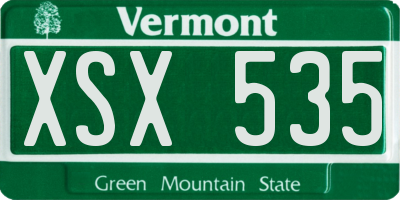VT license plate XSX535