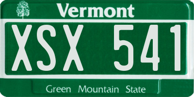 VT license plate XSX541