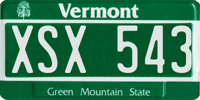 VT license plate XSX543