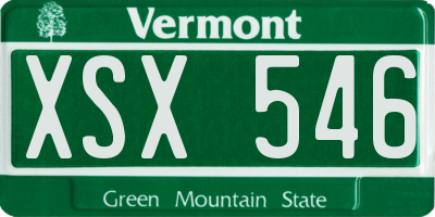 VT license plate XSX546