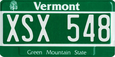 VT license plate XSX548